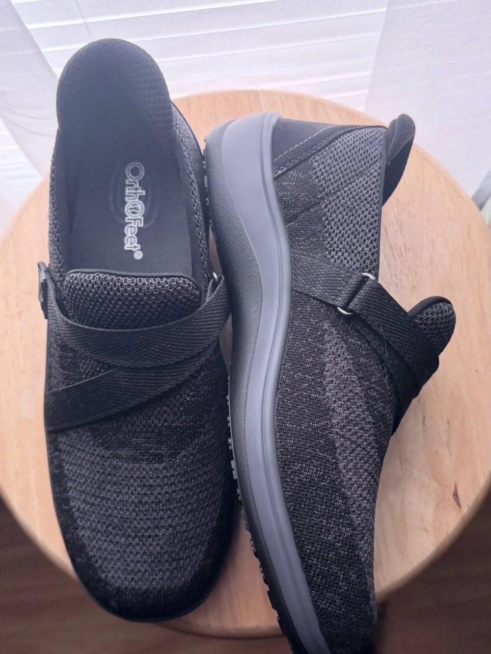 NEW Orthofeet Womens Knit Slip-On Comfort Loafer in Gray and Black Wide D - Picture 6 of 11